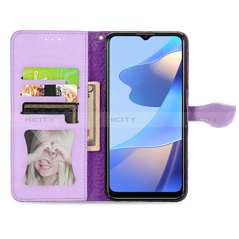 Custodia Portafoglio In Pelle Fantasia Modello Cover con Supporto S04D per Oppo A16