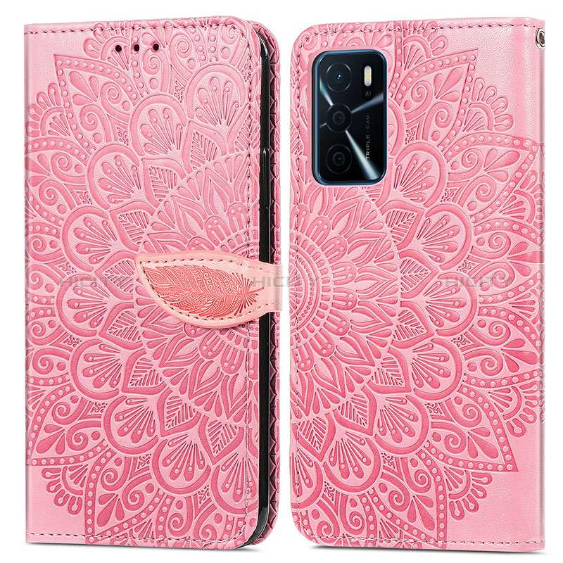 Custodia Portafoglio In Pelle Fantasia Modello Cover con Supporto S04D per Oppo A16