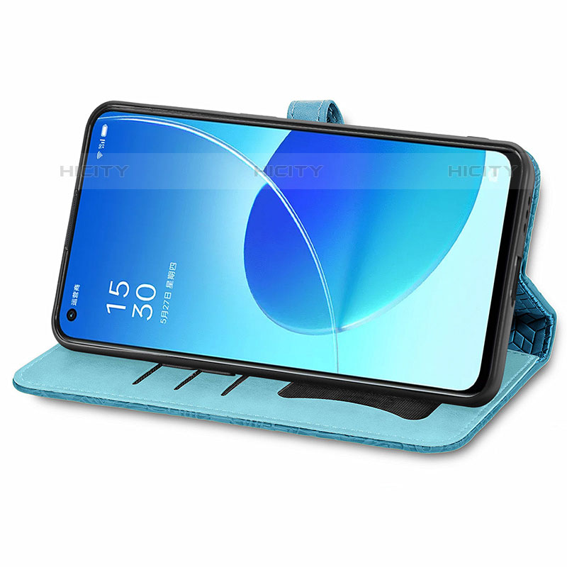 Custodia Portafoglio In Pelle Fantasia Modello Cover con Supporto S04D per Oppo Reno6 5G