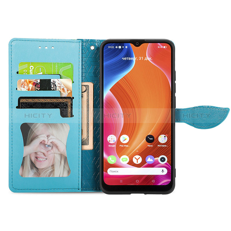 Custodia Portafoglio In Pelle Fantasia Modello Cover con Supporto S04D per Realme C20