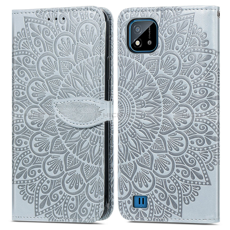 Custodia Portafoglio In Pelle Fantasia Modello Cover con Supporto S04D per Realme C20