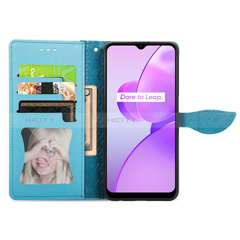 Custodia Portafoglio In Pelle Fantasia Modello Cover con Supporto S04D per Realme C31