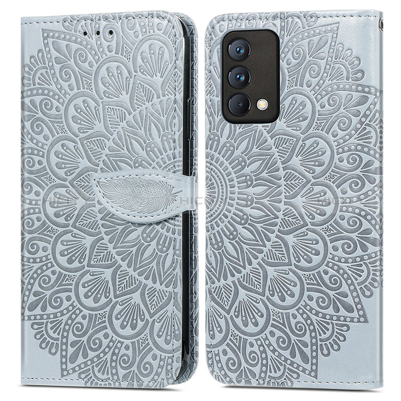 Custodia Portafoglio In Pelle Fantasia Modello Cover con Supporto S04D per Realme GT Master 5G Grigio