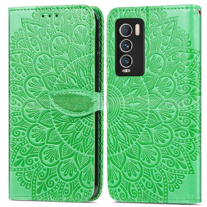 Custodia Portafoglio In Pelle Fantasia Modello Cover con Supporto S04D per Realme GT Master Explorer 5G Verde