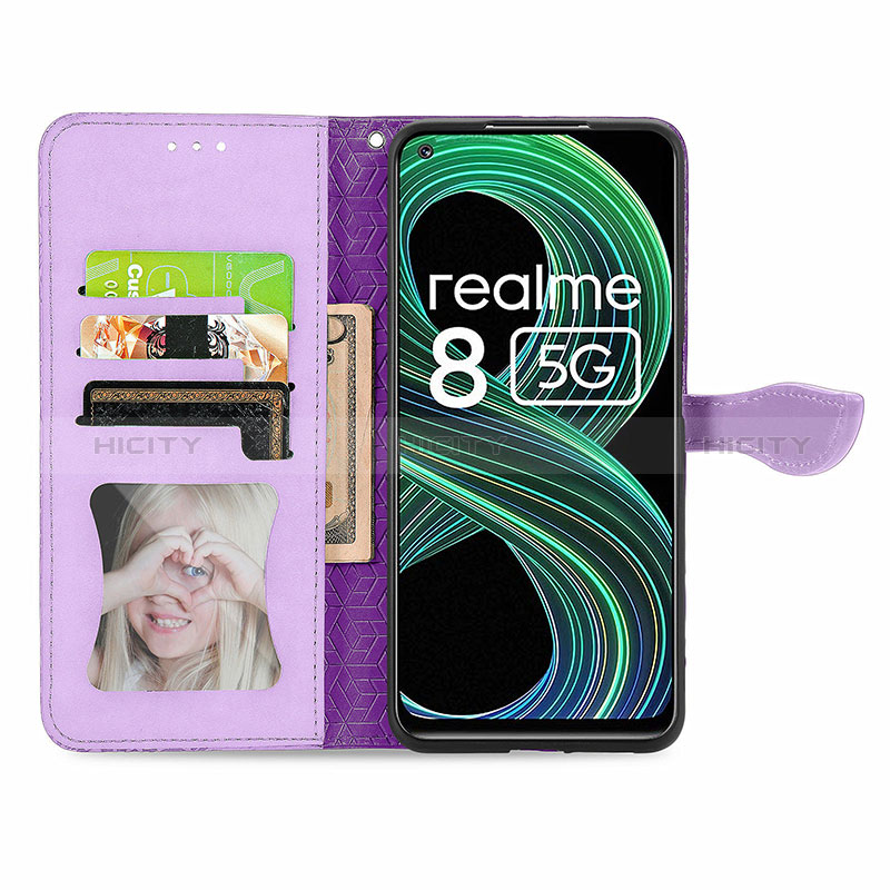 Custodia Portafoglio In Pelle Fantasia Modello Cover con Supporto S04D per Realme Narzo 30 5G