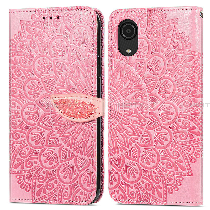 Custodia Portafoglio In Pelle Fantasia Modello Cover con Supporto S04D per Samsung Galaxy A03 Core