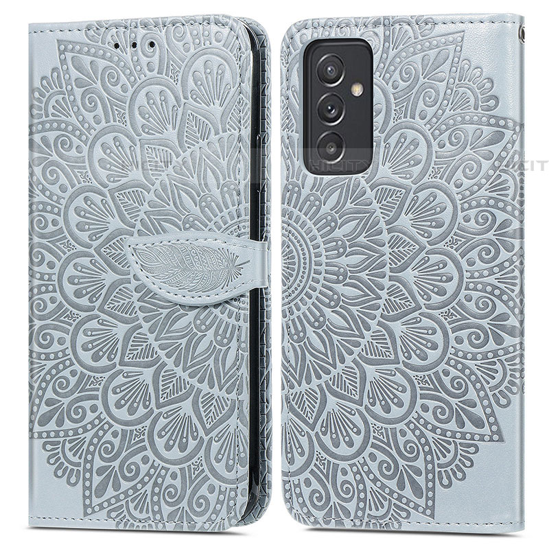 Custodia Portafoglio In Pelle Fantasia Modello Cover con Supporto S04D per Samsung Galaxy A24 4G Grigio