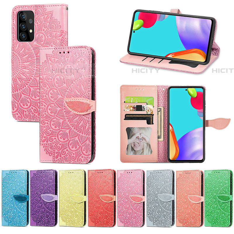 Custodia Portafoglio In Pelle Fantasia Modello Cover con Supporto S04D per Samsung Galaxy A52 5G