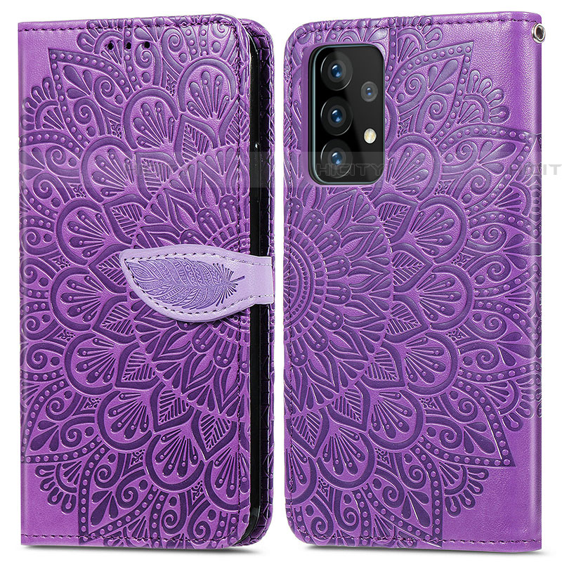 Custodia Portafoglio In Pelle Fantasia Modello Cover con Supporto S04D per Samsung Galaxy A52 5G