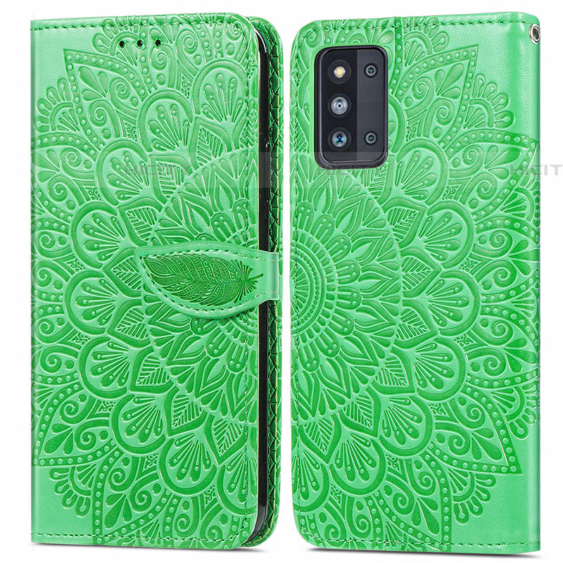 Custodia Portafoglio In Pelle Fantasia Modello Cover con Supporto S04D per Samsung Galaxy F52 5G Verde