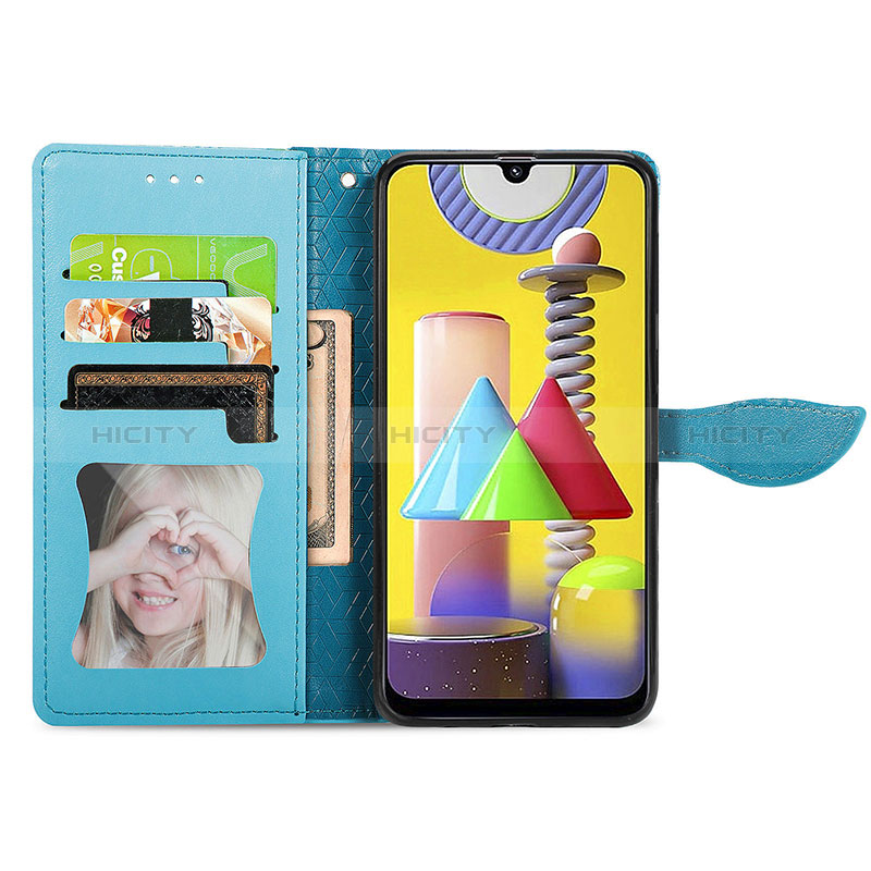 Custodia Portafoglio In Pelle Fantasia Modello Cover con Supporto S04D per Samsung Galaxy M21s