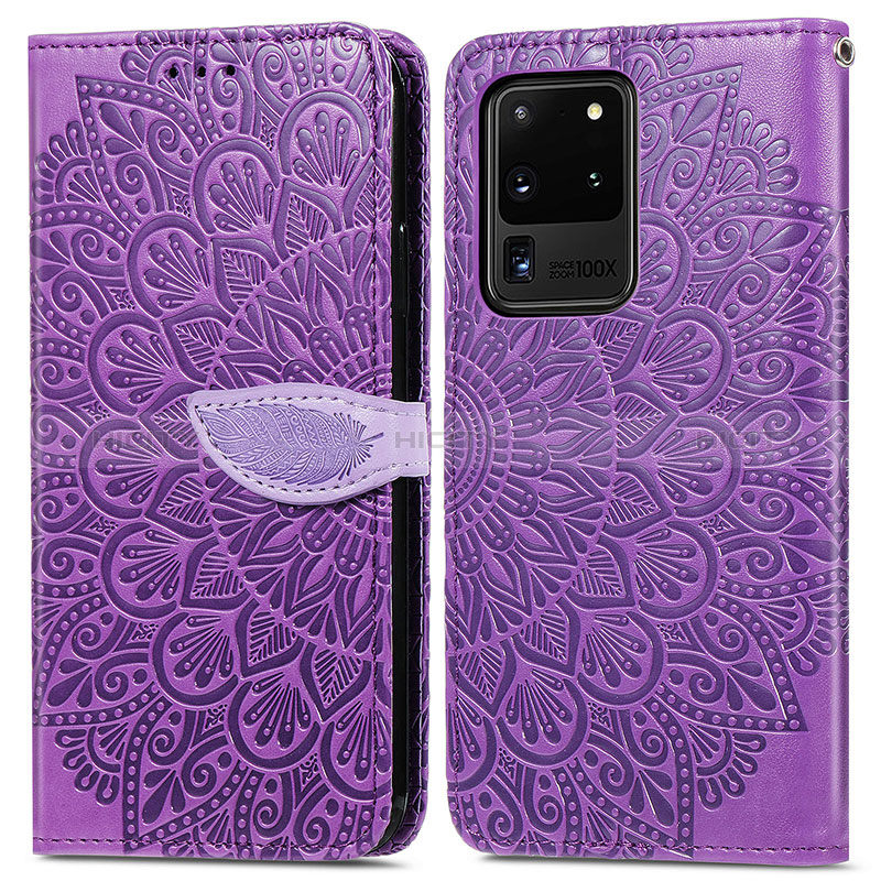 Custodia Portafoglio In Pelle Fantasia Modello Cover con Supporto S04D per Samsung Galaxy S20 Ultra 5G