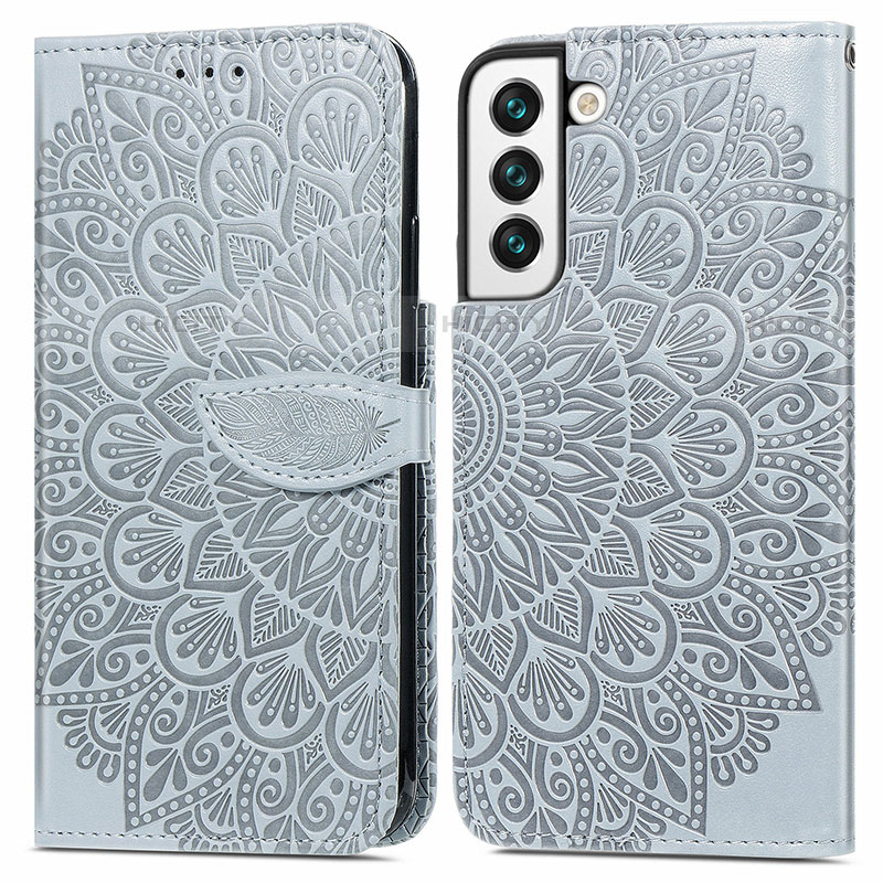 Custodia Portafoglio In Pelle Fantasia Modello Cover con Supporto S04D per Samsung Galaxy S23 Plus 5G Grigio