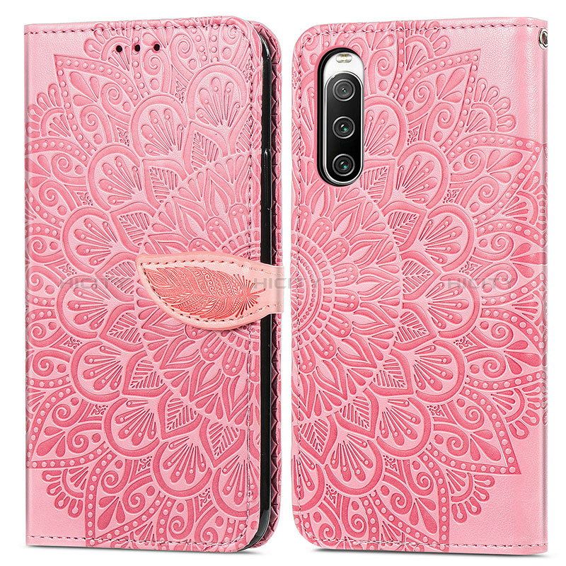 Custodia Portafoglio In Pelle Fantasia Modello Cover con Supporto S04D per Sony Xperia 10 V