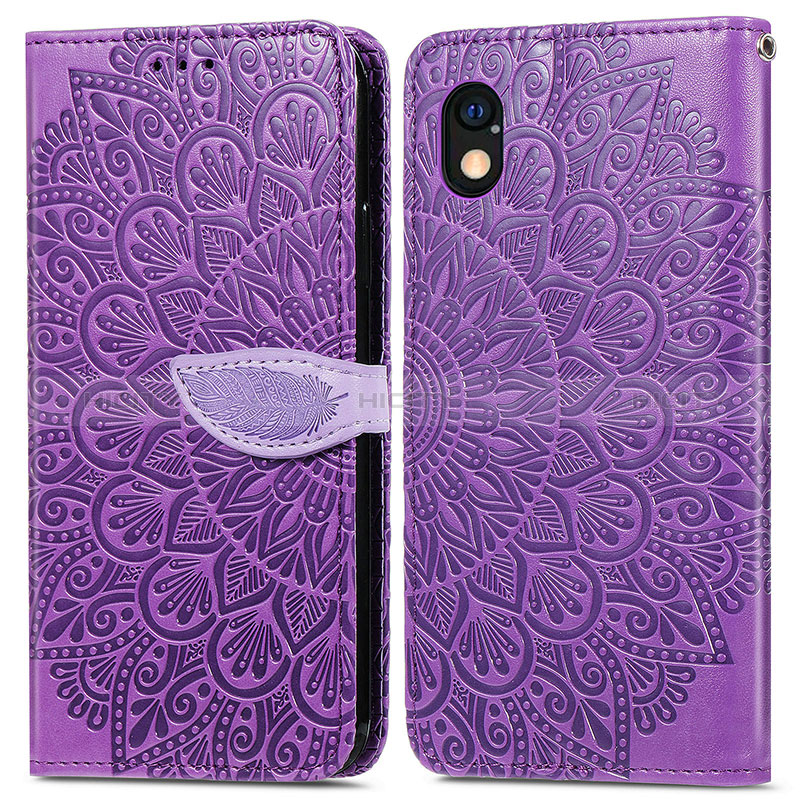 Custodia Portafoglio In Pelle Fantasia Modello Cover con Supporto S04D per Sony Xperia Ace III