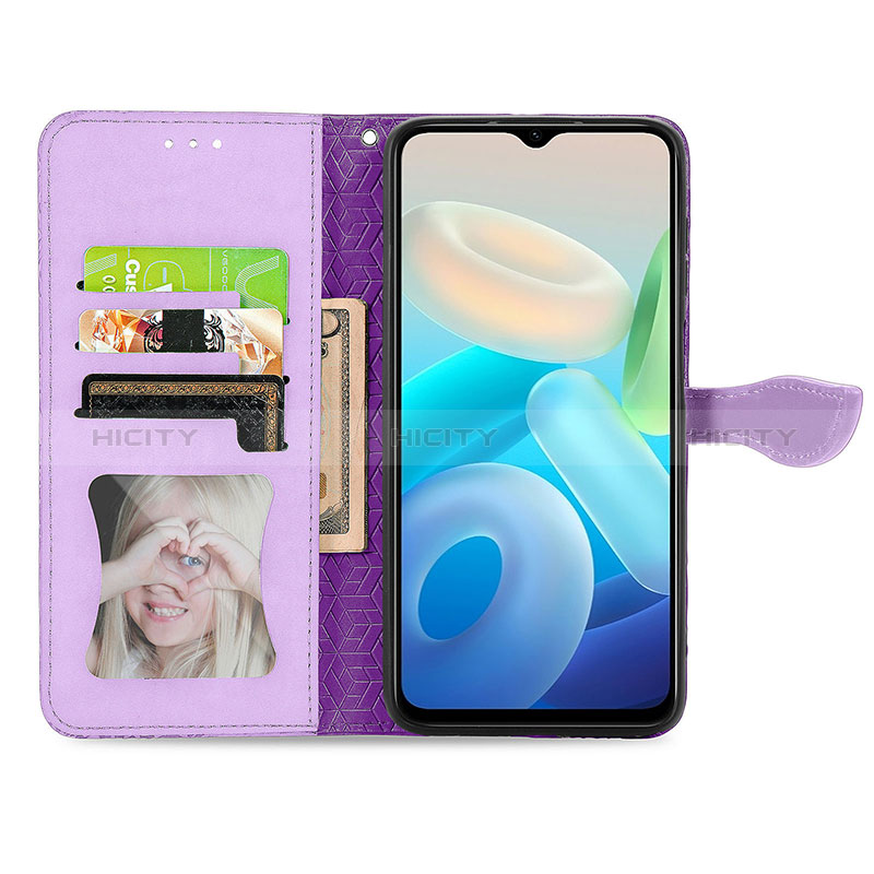 Custodia Portafoglio In Pelle Fantasia Modello Cover con Supporto S04D per Vivo Y76s 5G