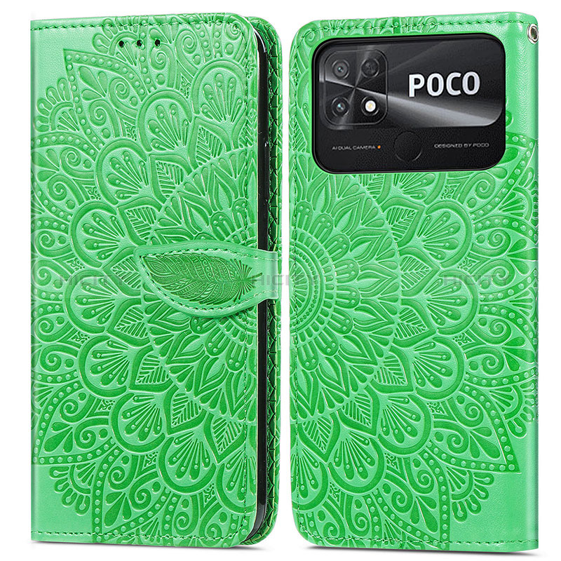 Custodia Portafoglio In Pelle Fantasia Modello Cover con Supporto S04D per Xiaomi Poco C40