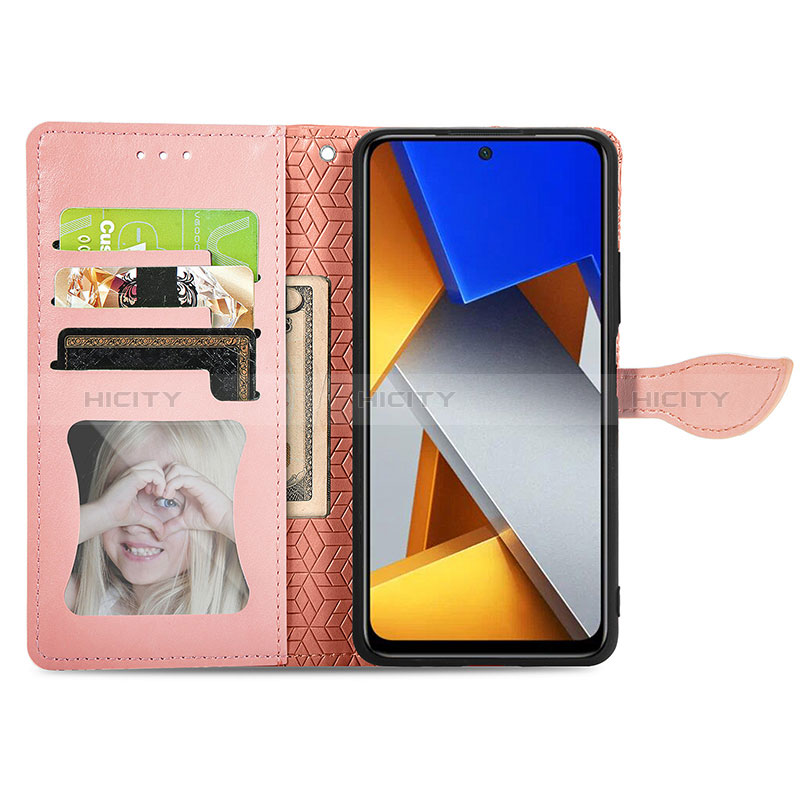 Custodia Portafoglio In Pelle Fantasia Modello Cover con Supporto S04D per Xiaomi Poco M4 Pro 4G