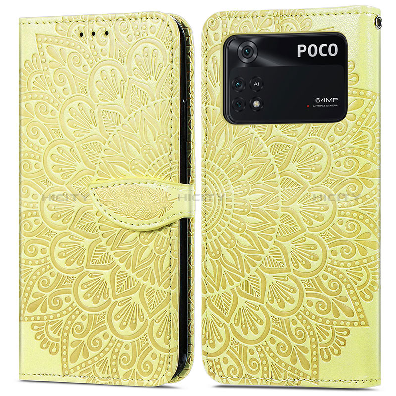 Custodia Portafoglio In Pelle Fantasia Modello Cover con Supporto S04D per Xiaomi Poco M4 Pro 4G