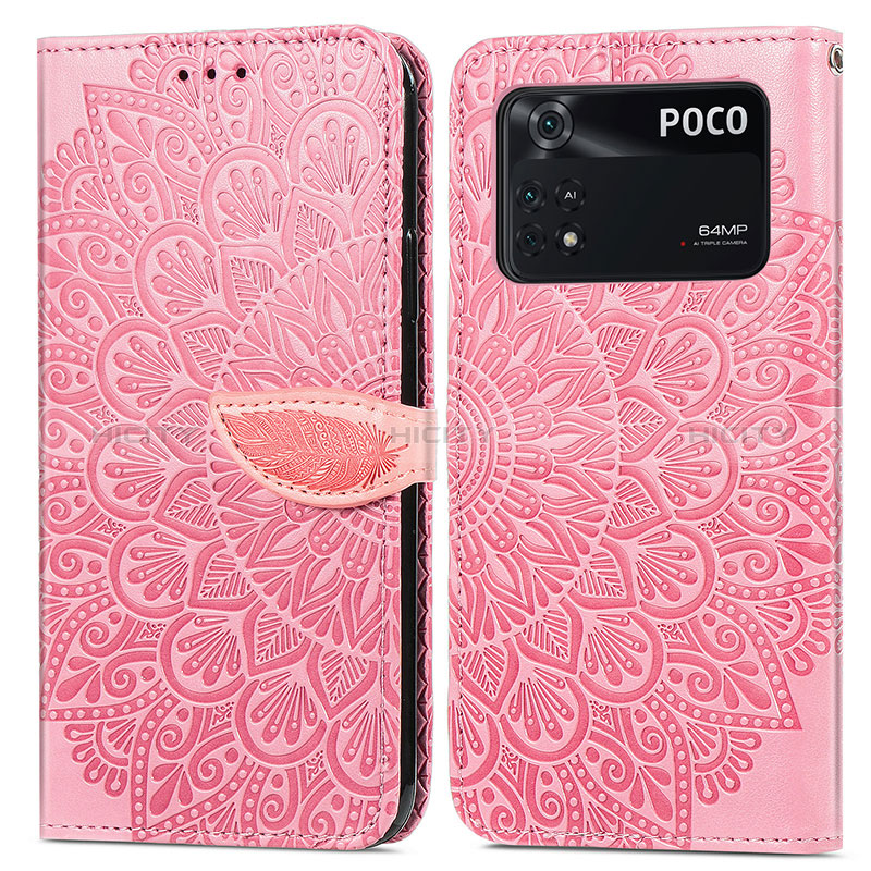 Custodia Portafoglio In Pelle Fantasia Modello Cover con Supporto S04D per Xiaomi Poco M4 Pro 4G