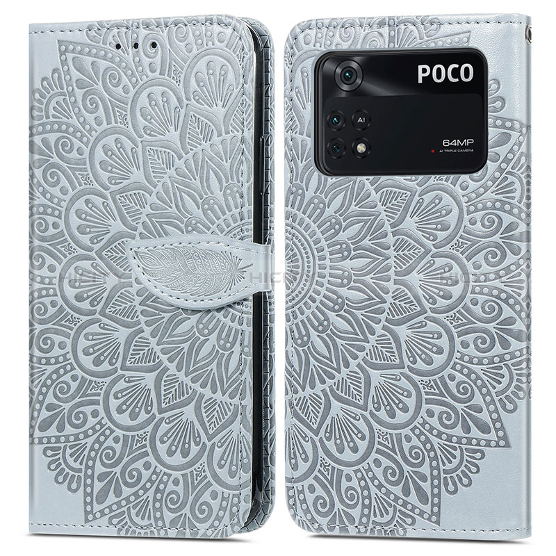 Custodia Portafoglio In Pelle Fantasia Modello Cover con Supporto S04D per Xiaomi Poco M4 Pro 4G