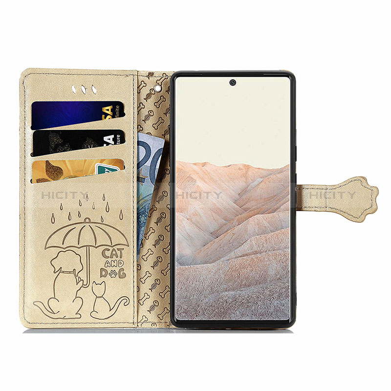 Custodia Portafoglio In Pelle Fantasia Modello Cover con Supporto S05D per Google Pixel 6 5G