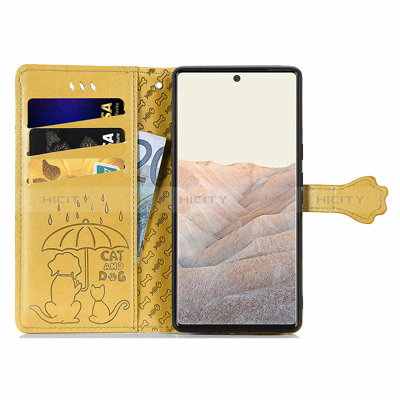 Custodia Portafoglio In Pelle Fantasia Modello Cover con Supporto S05D per Google Pixel 6 Pro 5G