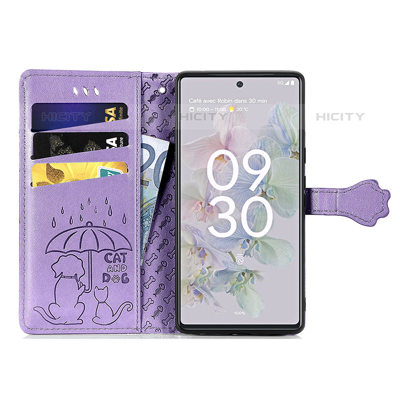 Custodia Portafoglio In Pelle Fantasia Modello Cover con Supporto S05D per Google Pixel 6a 5G