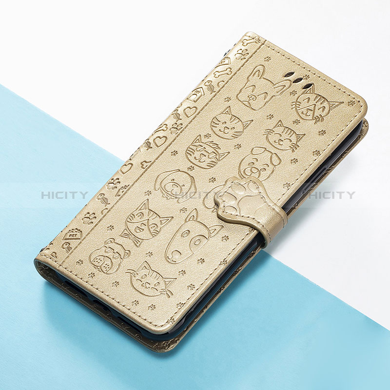 Custodia Portafoglio In Pelle Fantasia Modello Cover con Supporto S05D per Huawei Enjoy 50 Oro