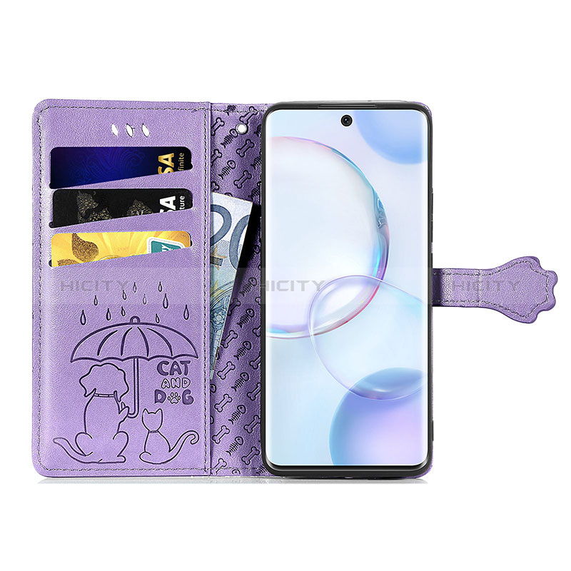 Custodia Portafoglio In Pelle Fantasia Modello Cover con Supporto S05D per Huawei Honor 50 5G