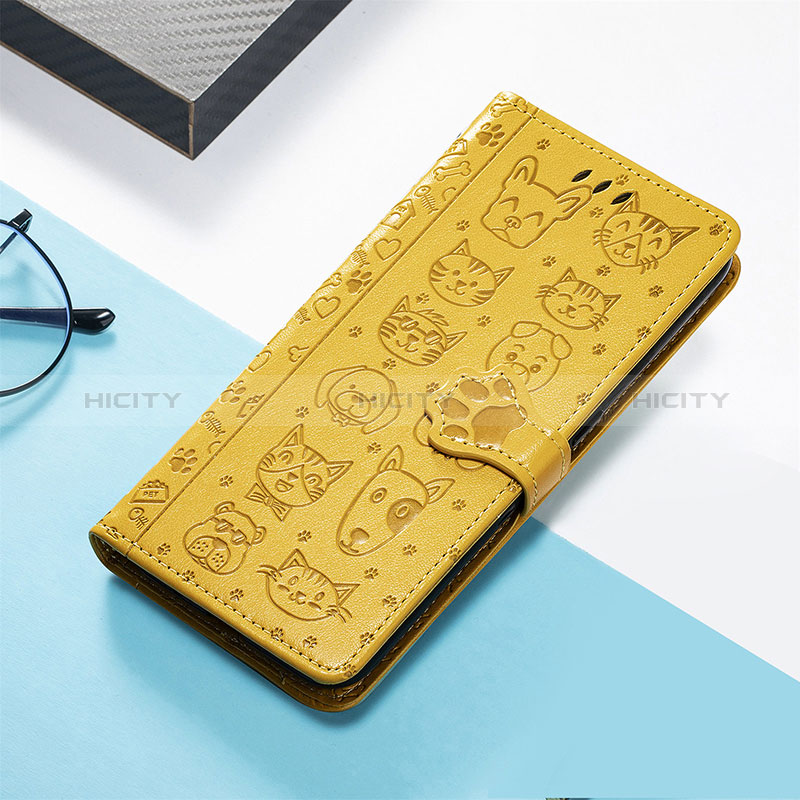 Custodia Portafoglio In Pelle Fantasia Modello Cover con Supporto S05D per Huawei Honor 80 Pro 5G Giallo