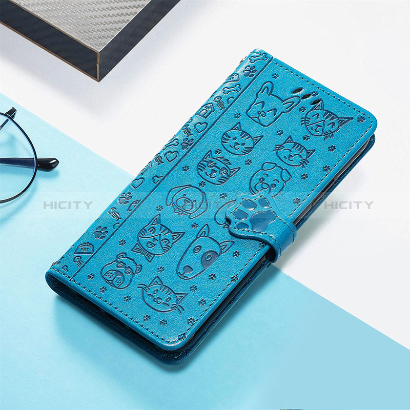 Custodia Portafoglio In Pelle Fantasia Modello Cover con Supporto S05D per Huawei Honor 80 Pro Flat 5G Blu