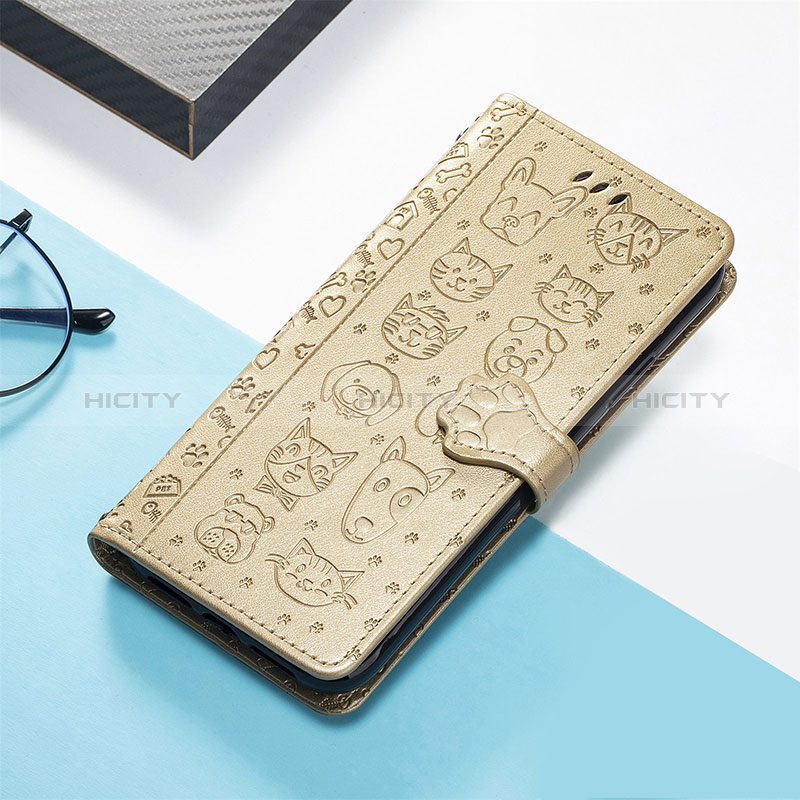 Custodia Portafoglio In Pelle Fantasia Modello Cover con Supporto S05D per Huawei Honor 80 Pro Flat 5G Oro