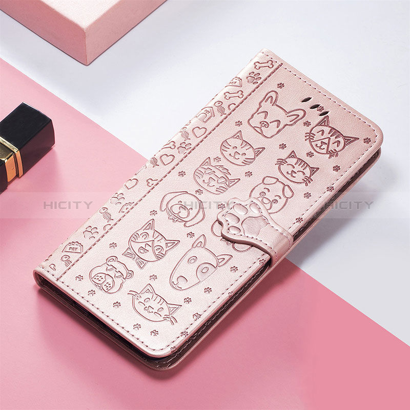 Custodia Portafoglio In Pelle Fantasia Modello Cover con Supporto S05D per Huawei Honor Magic5 5G Oro Rosa