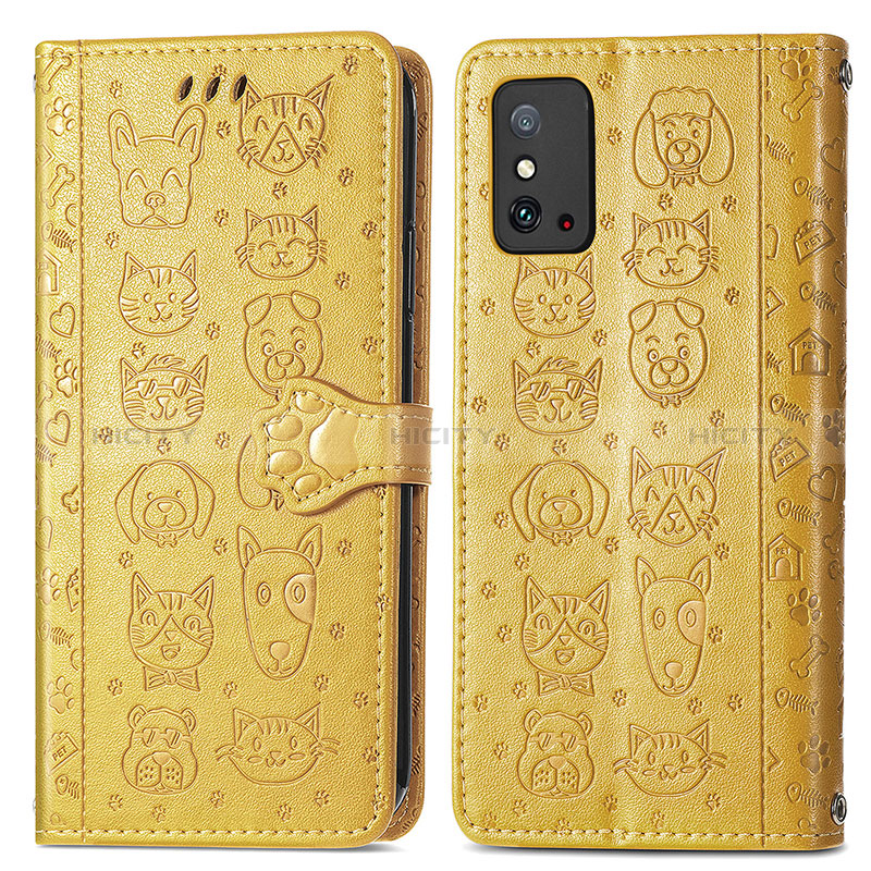 Custodia Portafoglio In Pelle Fantasia Modello Cover con Supporto S05D per Huawei Honor X10 Max 5G Giallo