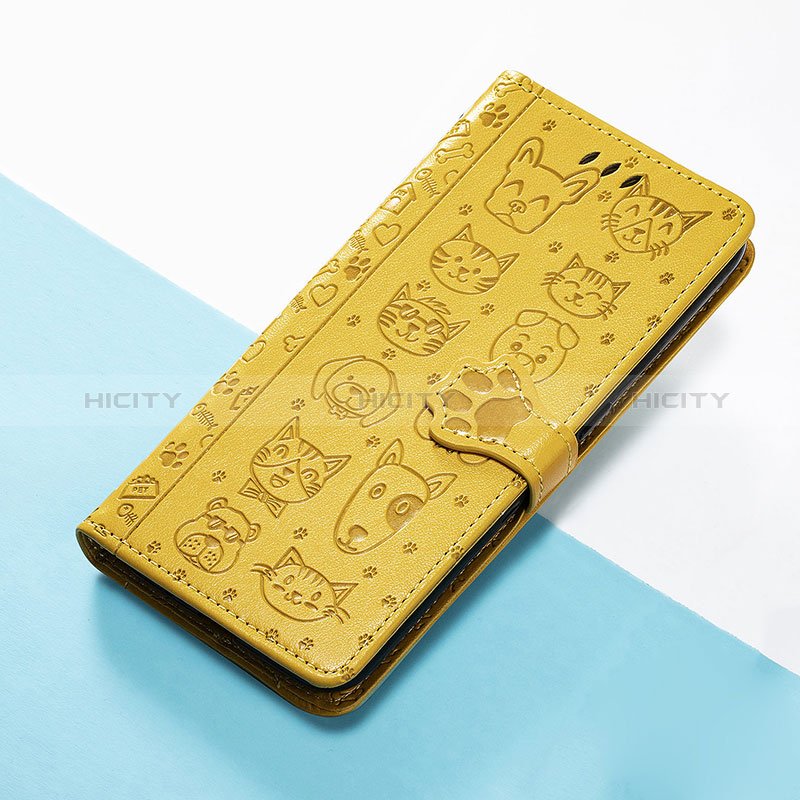 Custodia Portafoglio In Pelle Fantasia Modello Cover con Supporto S05D per Huawei Nova 9 Giallo