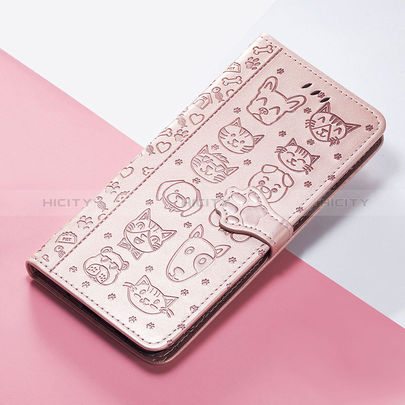 Custodia Portafoglio In Pelle Fantasia Modello Cover con Supporto S05D per Huawei Nova 9 Pro Oro Rosa