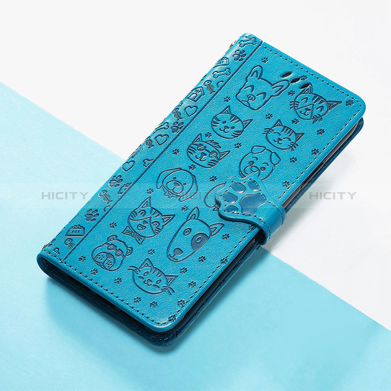 Custodia Portafoglio In Pelle Fantasia Modello Cover con Supporto S05D per Huawei P50e Blu