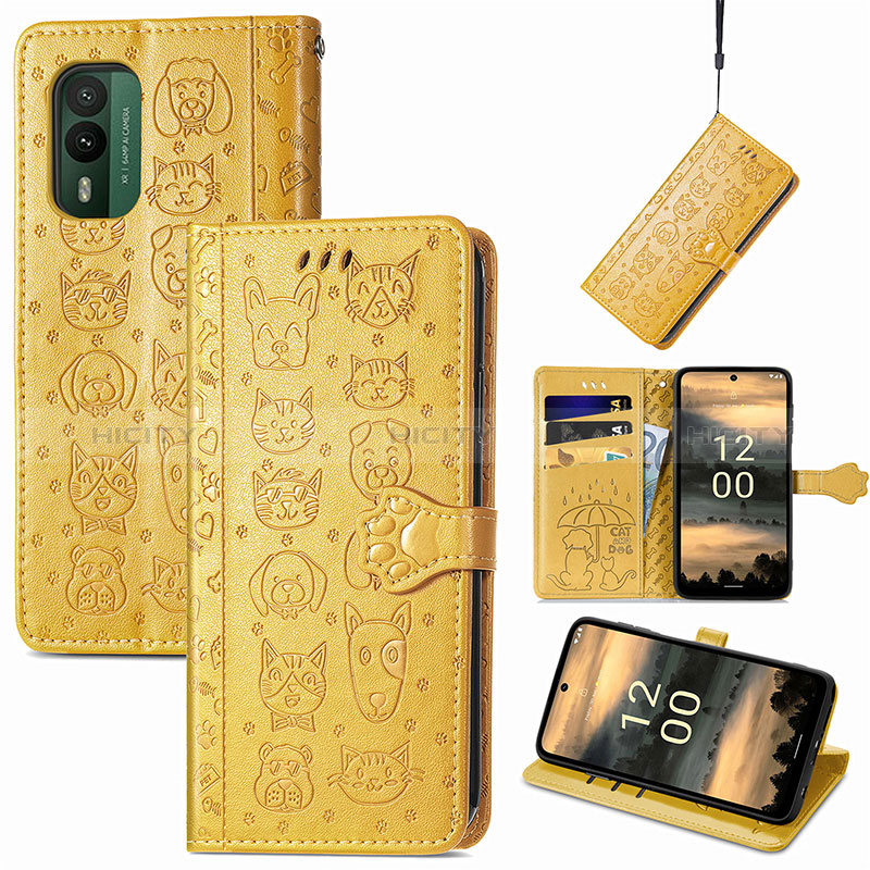 Custodia Portafoglio In Pelle Fantasia Modello Cover con Supporto S05D per Nokia XR21