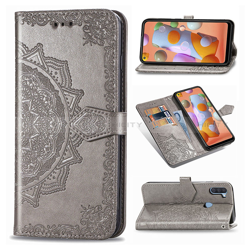 Custodia Portafoglio In Pelle Fantasia Modello Cover con Supporto S05D per Samsung Galaxy M11