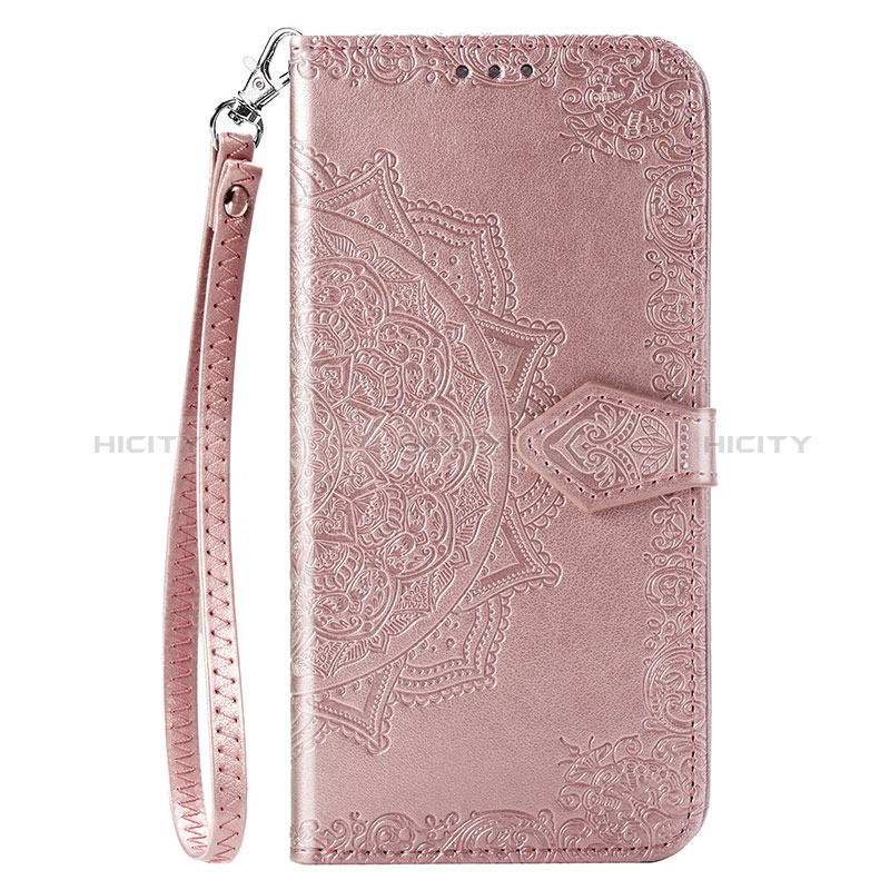 Custodia Portafoglio In Pelle Fantasia Modello Cover con Supporto S05D per Samsung Galaxy M11 Oro Rosa