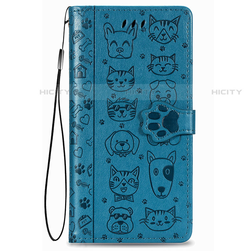 Custodia Portafoglio In Pelle Fantasia Modello Cover con Supporto S05D per Samsung Galaxy S21 5G Blu