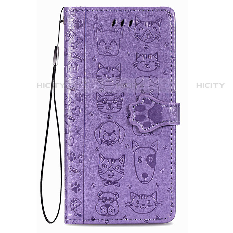 Custodia Portafoglio In Pelle Fantasia Modello Cover con Supporto S05D per Samsung Galaxy S21 5G Viola