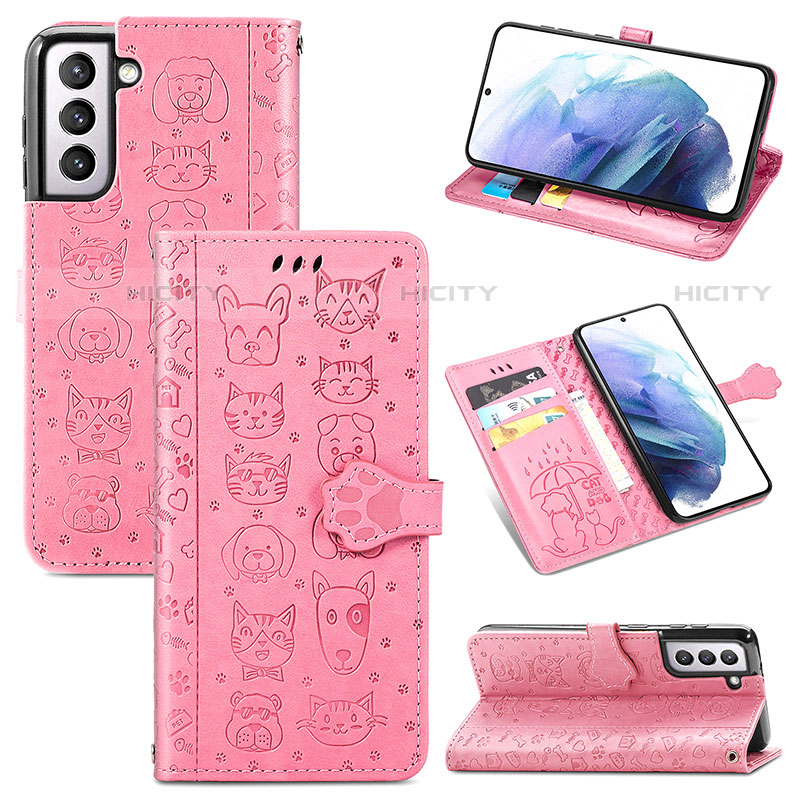 Custodia Portafoglio In Pelle Fantasia Modello Cover con Supporto S05D per Samsung Galaxy S22 Plus 5G