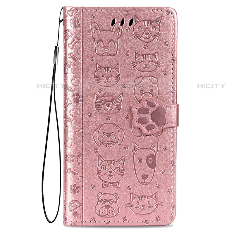 Custodia Portafoglio In Pelle Fantasia Modello Cover con Supporto S05D per Samsung Galaxy S22 Plus 5G Rosa