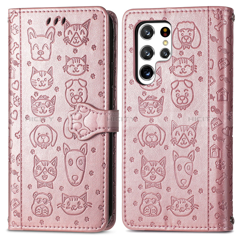 Custodia Portafoglio In Pelle Fantasia Modello Cover con Supporto S05D per Samsung Galaxy S24 Ultra 5G