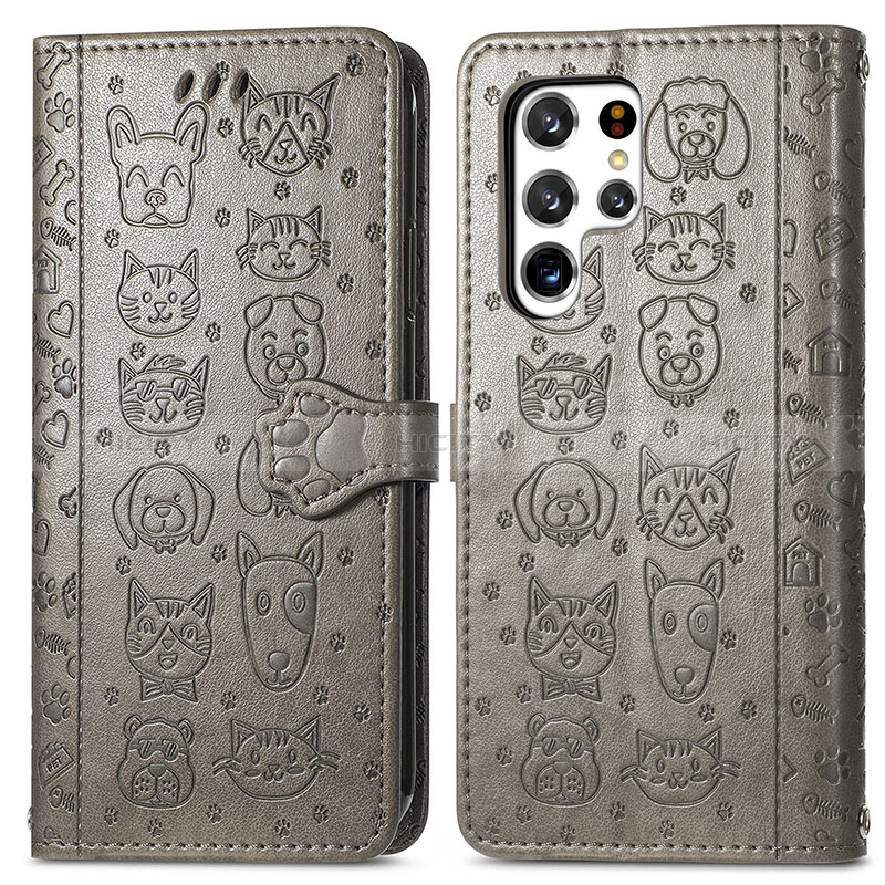 Custodia Portafoglio In Pelle Fantasia Modello Cover con Supporto S05D per Samsung Galaxy S24 Ultra 5G