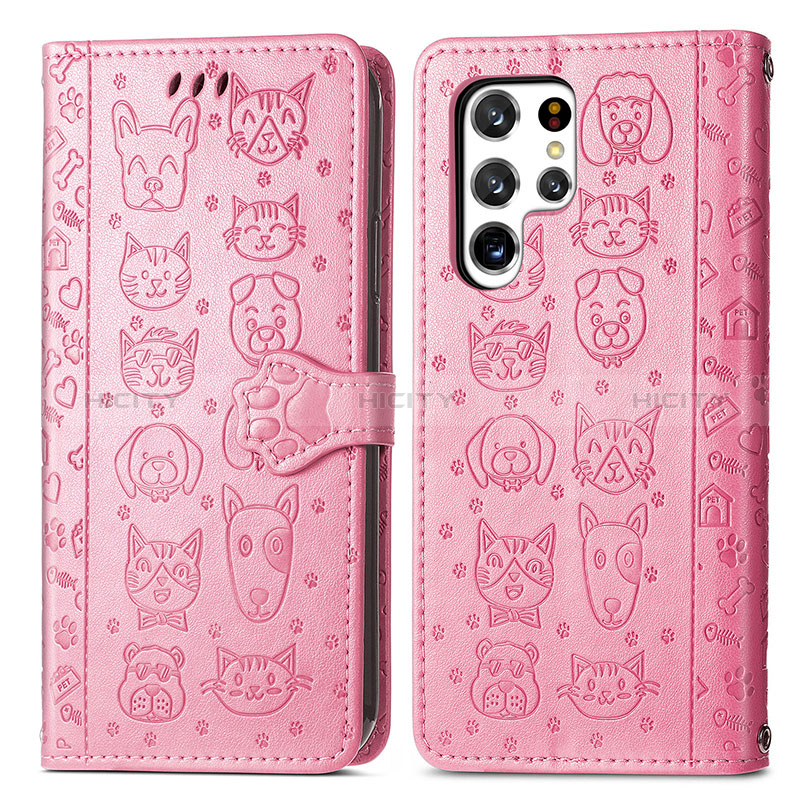 Custodia Portafoglio In Pelle Fantasia Modello Cover con Supporto S05D per Samsung Galaxy S24 Ultra 5G