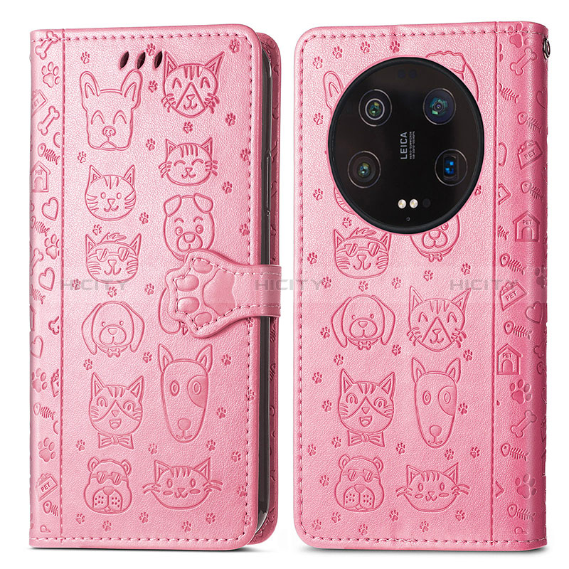 Custodia Portafoglio In Pelle Fantasia Modello Cover con Supporto S05D per Xiaomi Mi 13 Ultra 5G Rosa