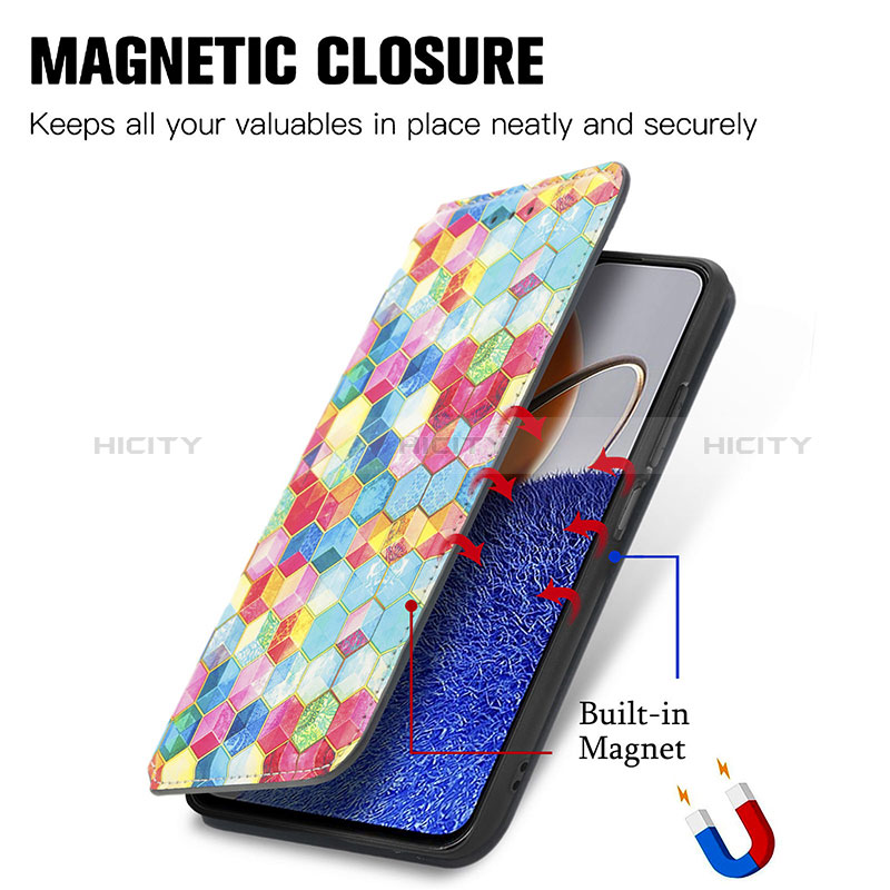 Custodia Portafoglio In Pelle Fantasia Modello Cover con Supporto S06D per Huawei Enjoy 50z